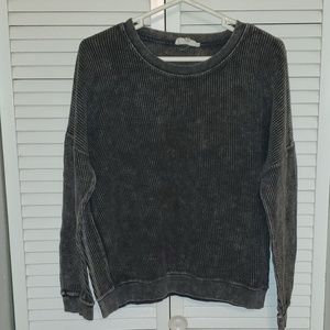 Gray/Distressed Crew Sweater